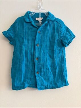 Teal Button-Up Gauze Muslin Shirt and Shorts - Cat & Jack